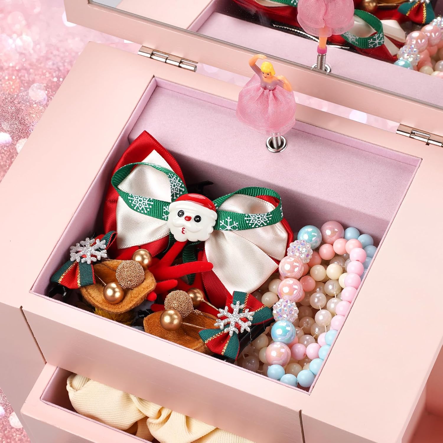 5-Layer Musical Ballerina Jewelry Box for Girls, Wooden Kids Organizer - Image 7