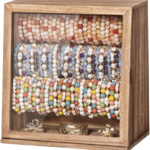 Wooden Bracelet & Bangle Display Box with Clear Door