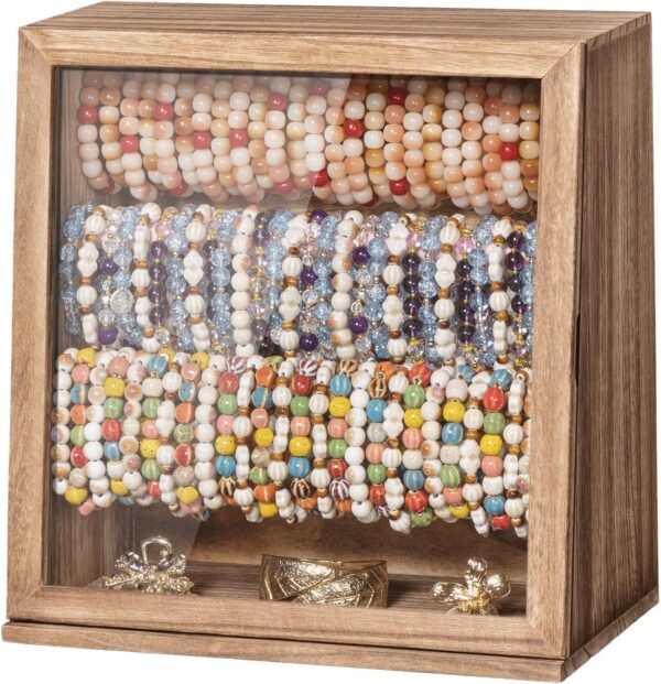 Wooden Bracelet & Bangle Display Box with Clear Door