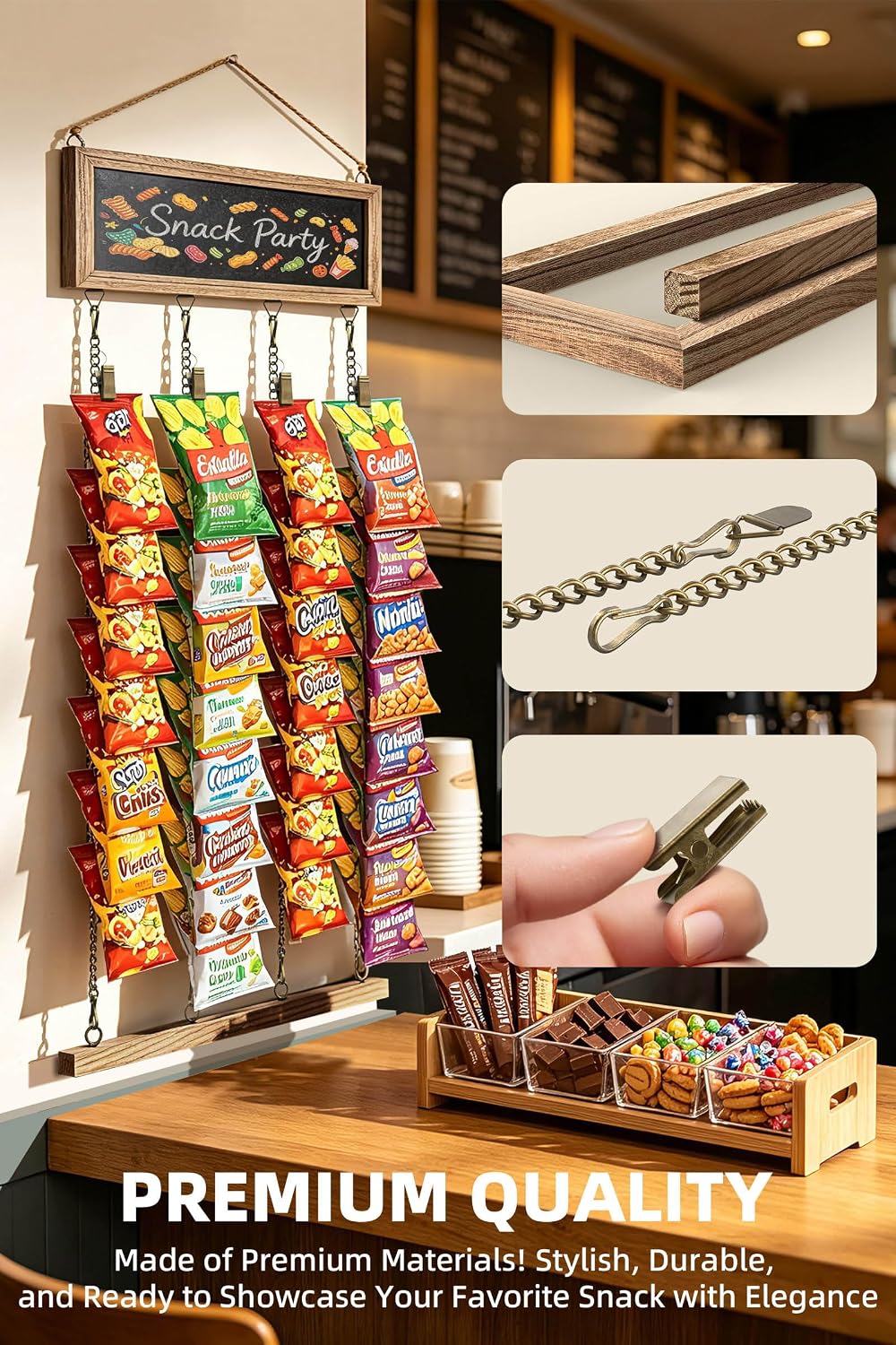 Hanging Wooden Chip Display Rack for Potato Snack Bags - Image 5