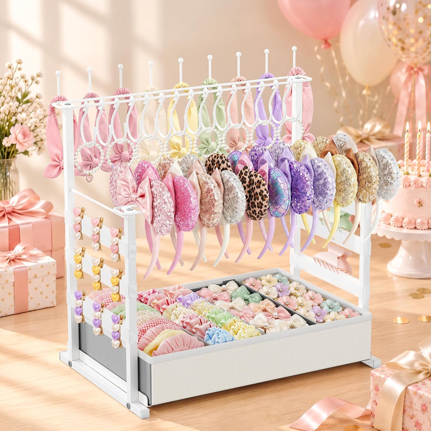 Adjustable Metal Headband Holder, Large Hair Accessory Organizer for Girls - Image 8
