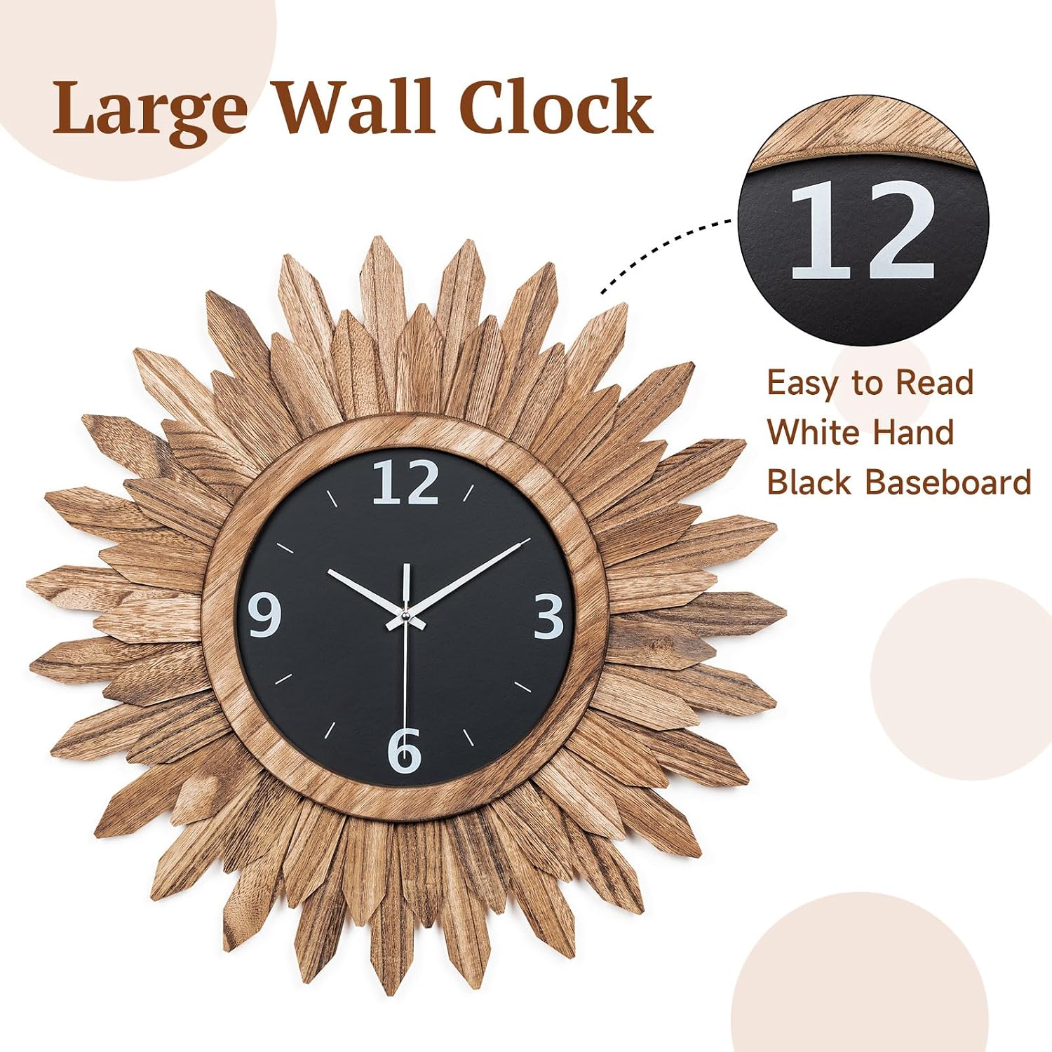 12 & 21 Inch Boho Wall Clocks Combo - Image 4