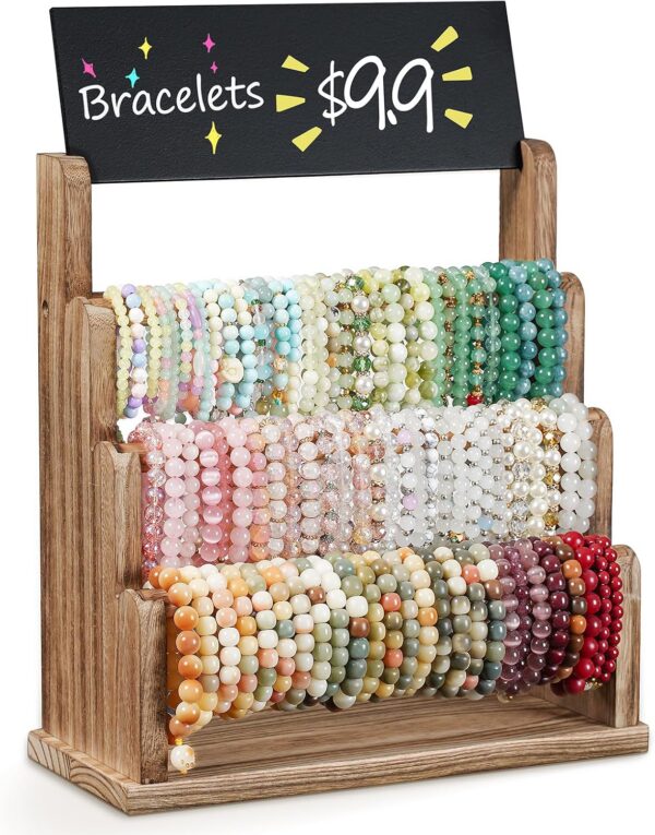 3-Tier Bracelet Display Stand with Sign Board for Vendors & Craft Shows