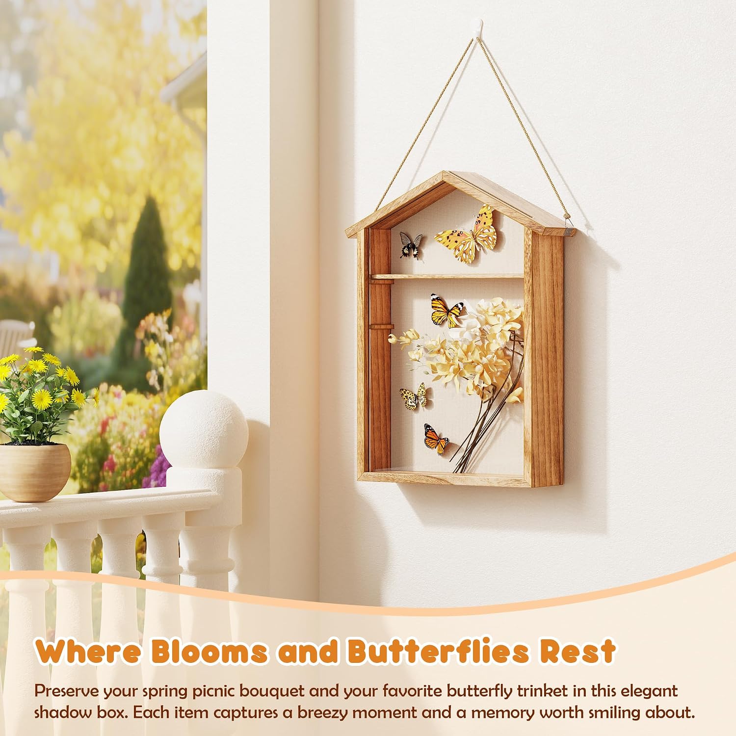 11x14 Large Shadow Box Frame, Rustic Burnt Wood Memory Display - Image 6