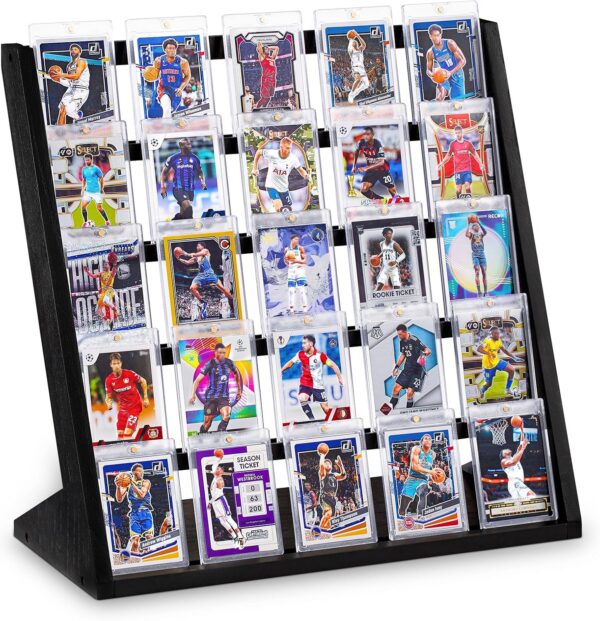 5-Tier Graded Sports Card Display Stand, Holds 25 Slabs