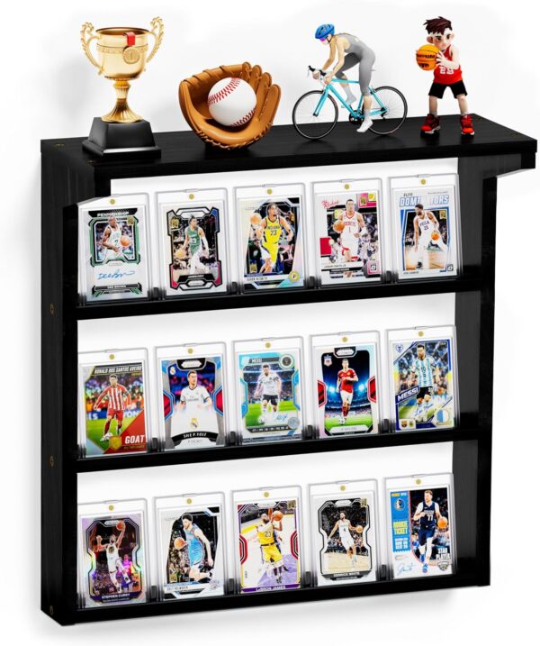3-Tier Wall Trading Card Display, Holds 12 Graded Slabs