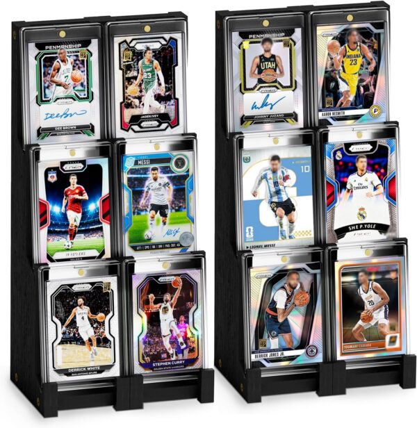 3-Tier Wooden Graded Card Display Stands, 4-Pack