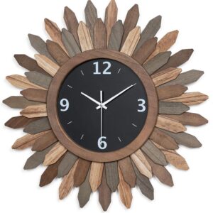 Matching 21-Inch Boho Mirror & Wall Clock Set