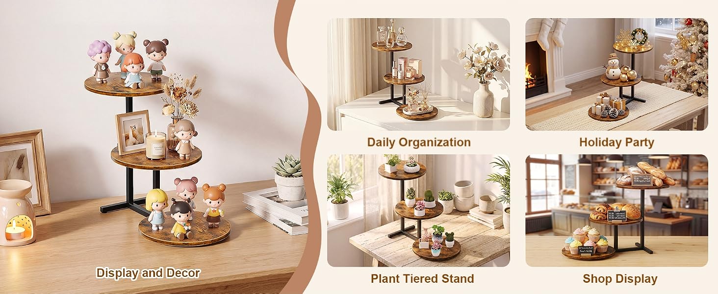 3-Tier Wooden Cupcake Stand, 24-Count Dessert Tower