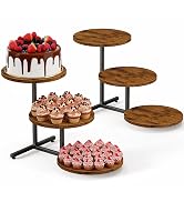 Emfogo 3 Tier Cupcake Tower Stand, Wooden Cup Cake Tiered Tray Stands