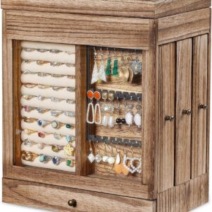 12-Inch Boho Mirror & 5-Layer Jewelry Box Bundle