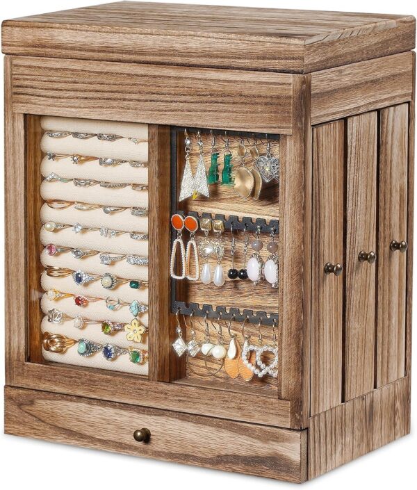 12-Inch Boho Mirror & 5-Layer Jewelry Box Bundle