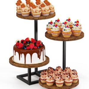 4-Tier Round Rustic Cupcake Tower, Holds 50 Desserts
