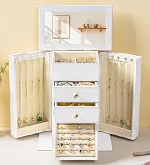 Emfogo Synthetic Leather Jewelry Box Organizer