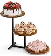 Emfogo 3 Tier Cupcake Tower Stand for 24 Cupcakes, Wooden Tiered Tray Stands