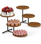 Emfogo Wooden Cupcake Stand, 3 Tier Dessert Table Display Set