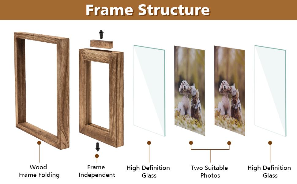 Hinged Folding Triple Picture Frame