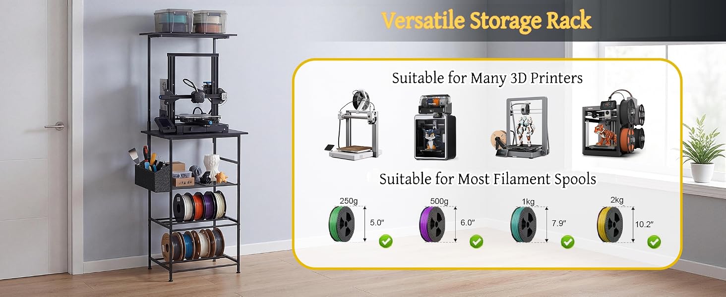 3D Printer Stand with Filament Storage