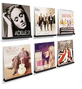 Emfogo Vinyl Record Shelf Wall Mount, 6 Pack Album Record Holder Wall
