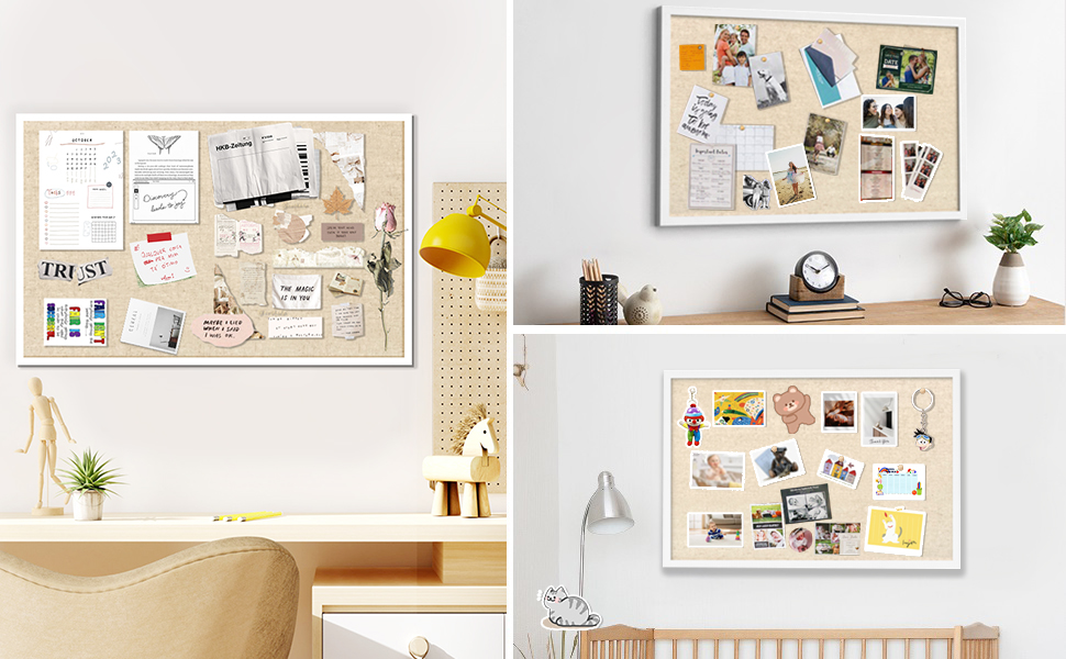 Linen Cork Bulletin Board