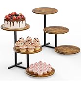 Emfogo 3 Tier Cupcake Stand for 50 Cupcakes, Wooden Cup Cake Tiered Tray Stands