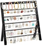 Emfogo Earring Holder Organizer, 6 Tier Earring Display Stand with 285 Holes & 6 Bracelet Rods