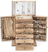 Emfogo Wooden Jewelry Box for Women