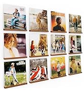Emfogo Vinyl Record Shelf Wall Mount, 12 Pack Album Record Holder Wall